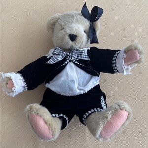 Fuzzy Vanderbear Plush Bear 12" NABCO Legendary Family Portrait In Black & White